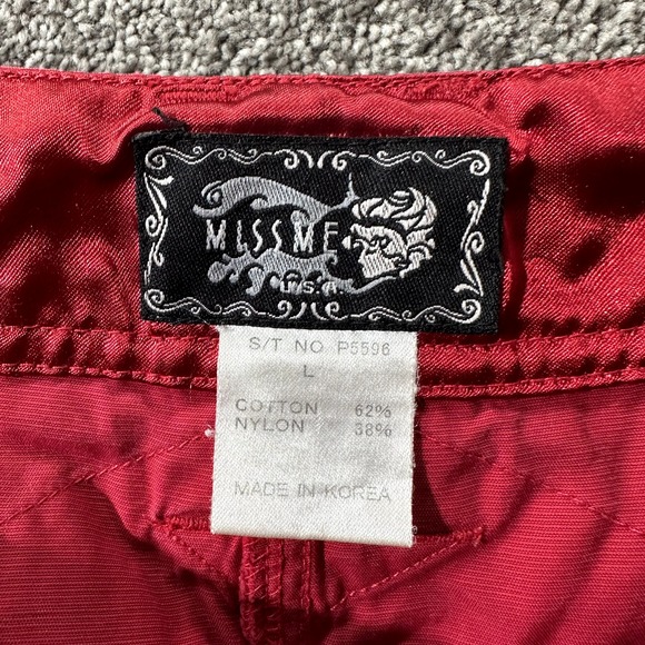 Vintage 90s/Y2k Miss Me Cargo Pants Women Large Red Low Rise - Picture 16 of 16